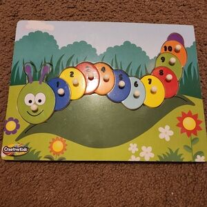 Colorful Caterpillar Number Peg Puzzle